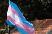 A,Transgender,Flag,Outdoors,At,The,Pride,Month